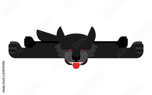 Wolf skin trophy hunting isolated. Vector illustration