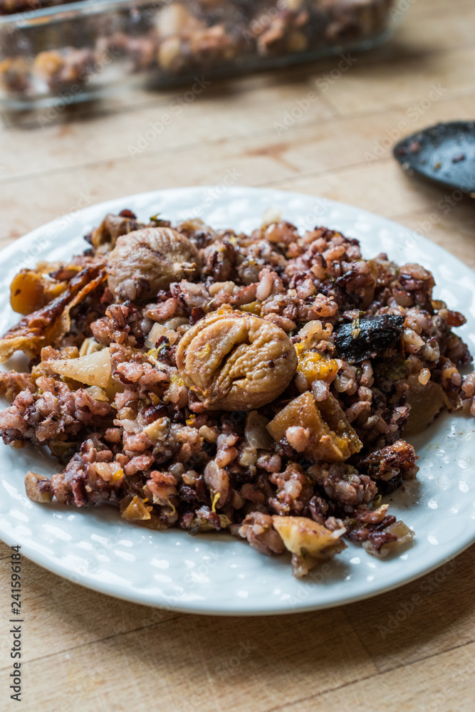 Chestnut Rice with Dried Fruits / ic Pilav or Pilaf Chestnut Rice with Dried Fruits / ic Pilav or Pilaf