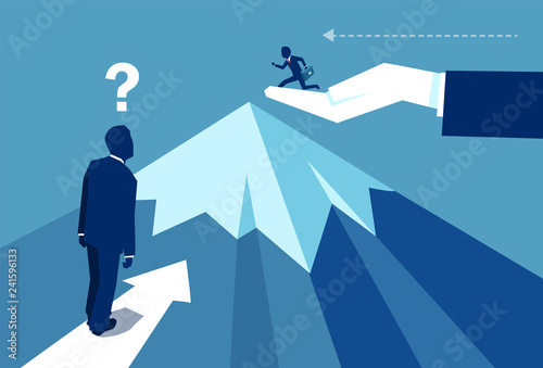 Businessmen competing in unequal conditions