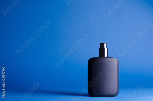 perfumes on a blue background