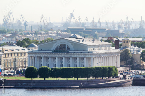 The Old Saint Petersburg Stock Exchange and Rostral Columns, Russia photo