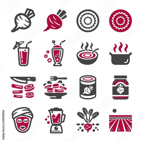 beetroot icon set,vector and illustration