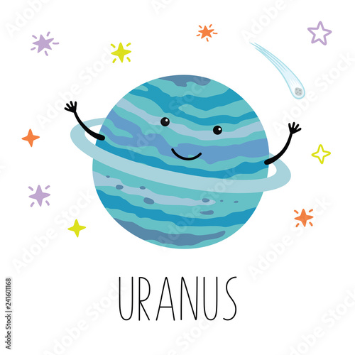 Fotografie, Obraz Cartoon Uranus planet