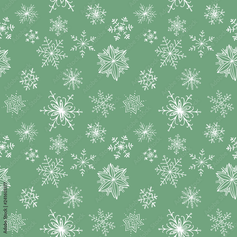 hand drawn seamless pattern of glittering snowflakes hand drawn seamless pattern of glittering snowflakes