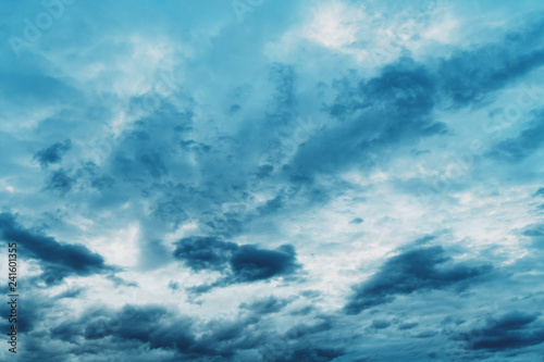 Dramatic winter sky with clouds