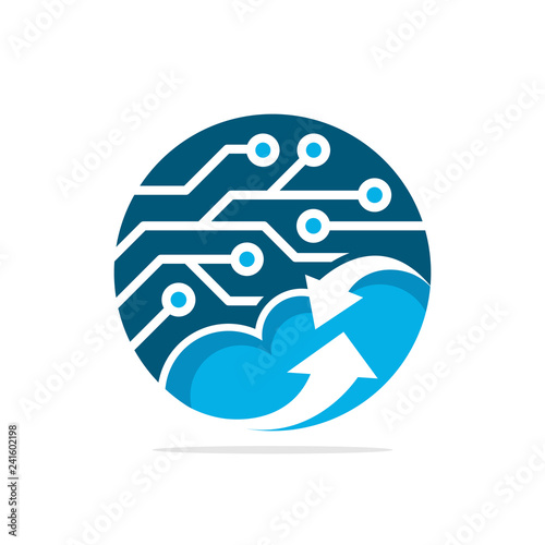 Vector illustration icon with the concept of cloud computing systems with advanced technology