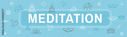 Zen Meditation Mandala Design Symbol Concept with Swirly Yoga Embellishments Web  Header Banner