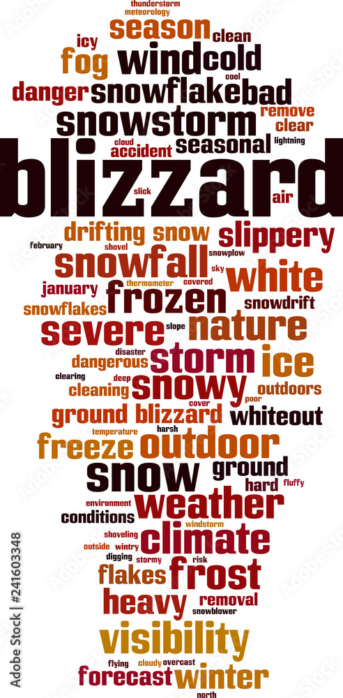Obraz premium Blizzard word cloud