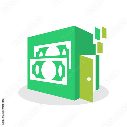 Vector illustration icon with the concept of online media space to find a way out, a solution to financial problems