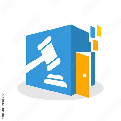 Vector illustration icons with the concept of finding a way out, solutions to legal justice problems