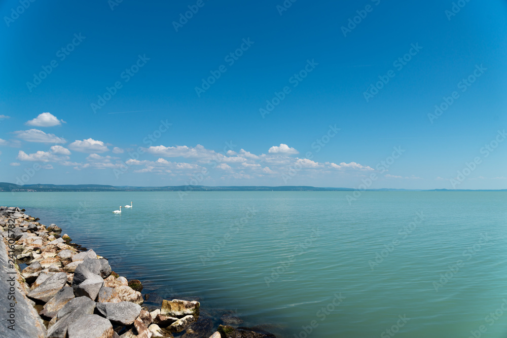 Balaton lake background.