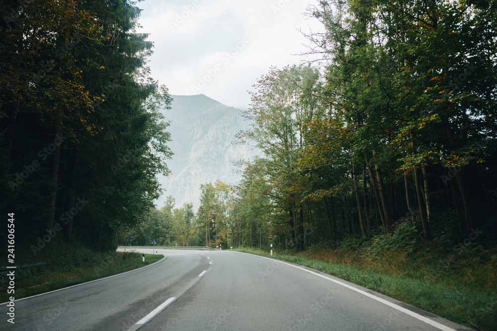 Mountain road at the mountains Bavarian Alps Mountain road at the mountains Bavarian Alps