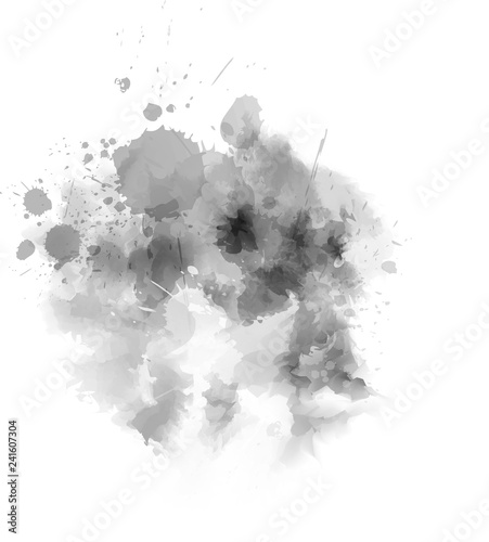 Gray watercolor splash