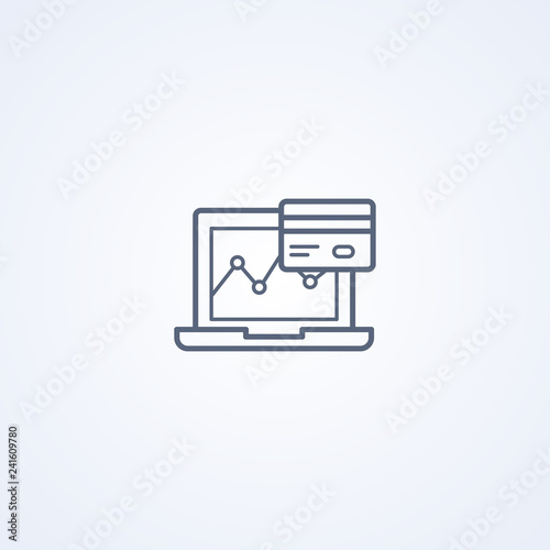 Credit history, vector best gray line icon