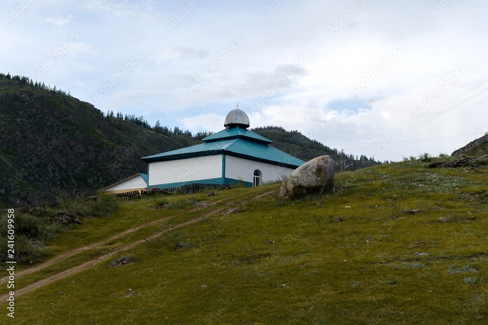Mosque on the outskirts of the village Aktash in the Altai Republic