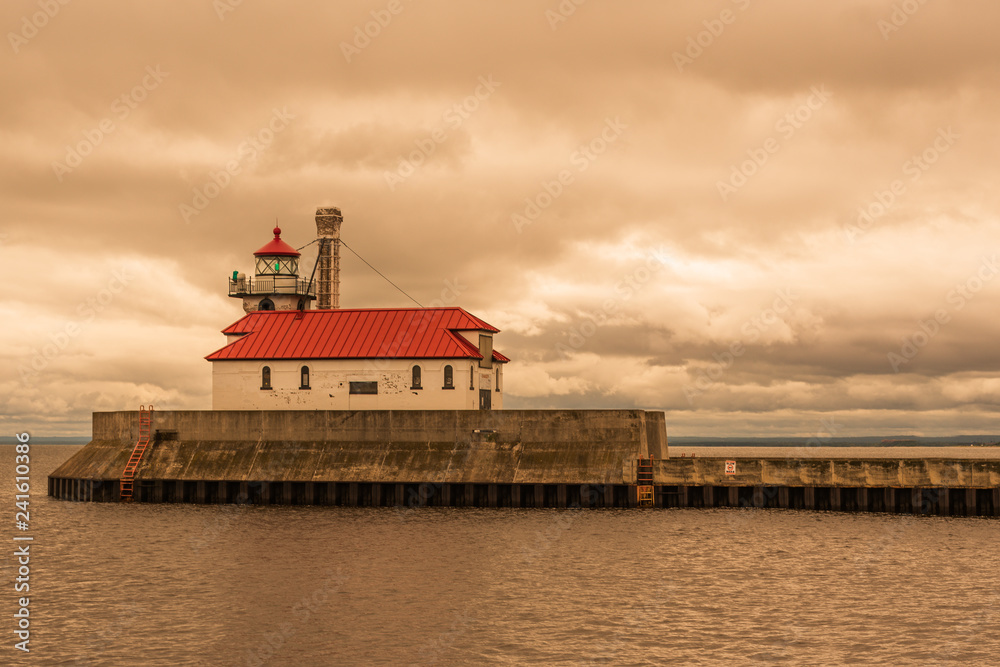 Red and White Lake Superior Lighthouse Red and White Lake Superior Lighthouse