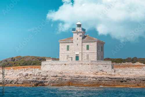 lighthouse in national park of brijuni nearby pula, croatia