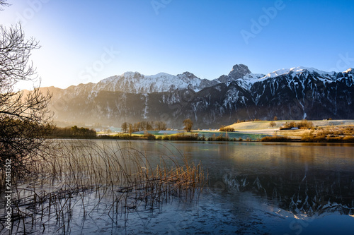 Stockhornkette und Uebeschisee Panorama, Schweiz/Europa