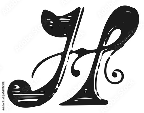Letter H Ornament Decoration #isolated #vector