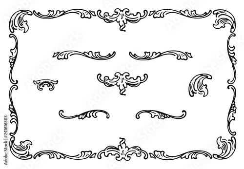 Vintage frame decoration design elements set #isolated #vector