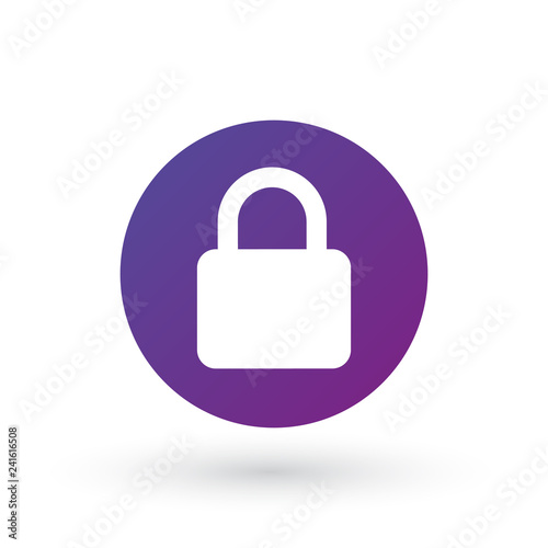 Lock icon in circle. Privacy , secure concept. vector illustration isolated on white background.
