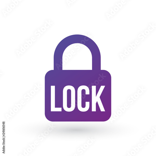 Lock icon. Lock word, secure concept. vector illustration isolated on white background.