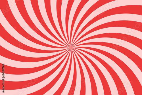 Simple pink background. Spiral stripes in retro pop art style