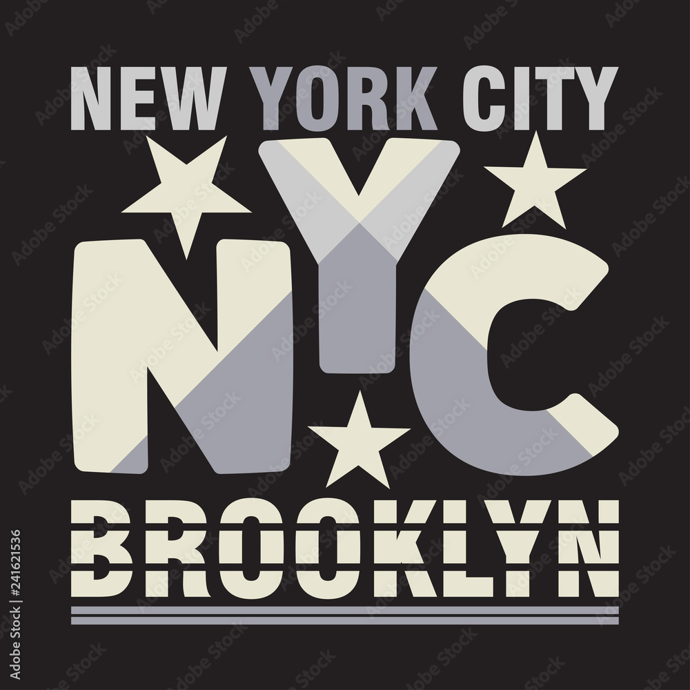 t-shirt New York Brooklyn, sport wear, sport typography emblem