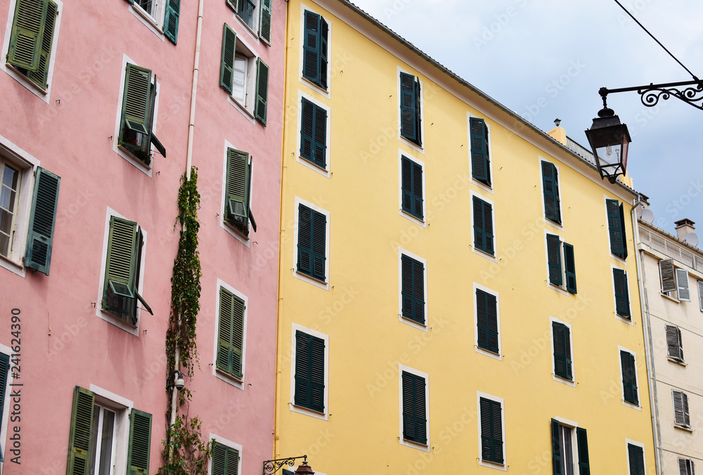 Fototapeta premium colorful buildings, Ajaccio, Corsica, France