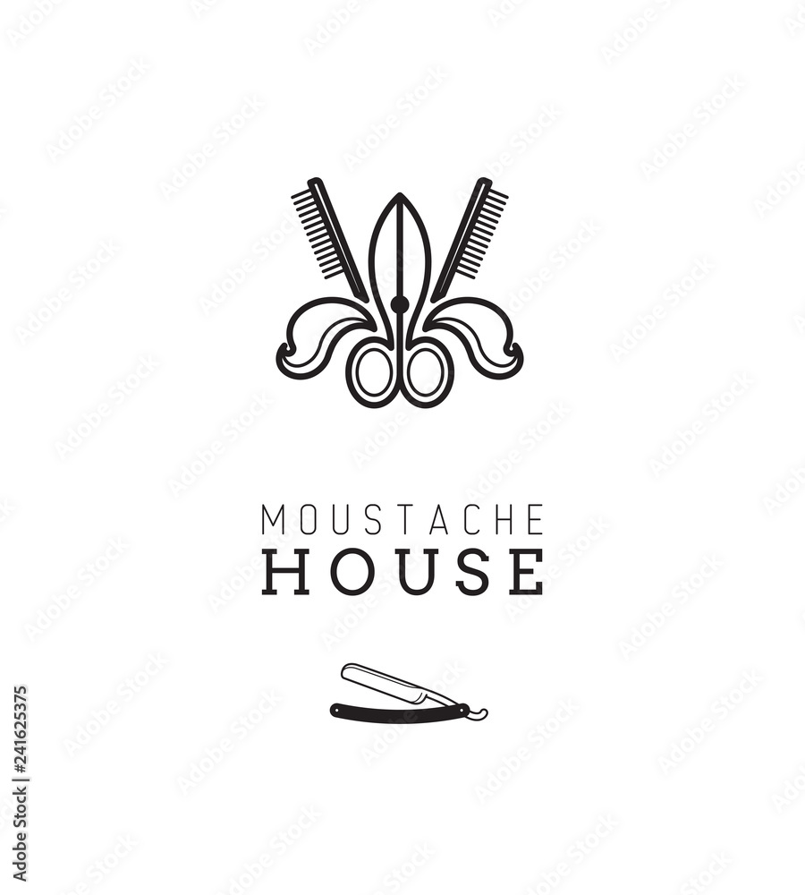 logo pour barbier, coiffeur, image de marque, nom, enseigne, identité, coiffeur