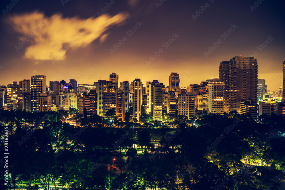 Colorful night cityscape presentation background