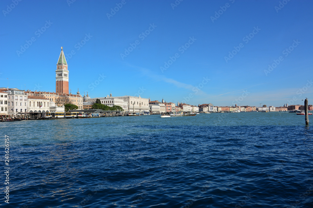 a beautiful view from Venice from the boat on the Lagoon