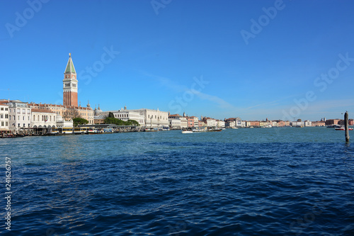 a beautiful view from Venice from the boat on the Lagoon © corradobarattaphotos