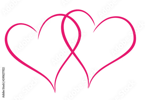 two hearts - isolated image to Valentine's day