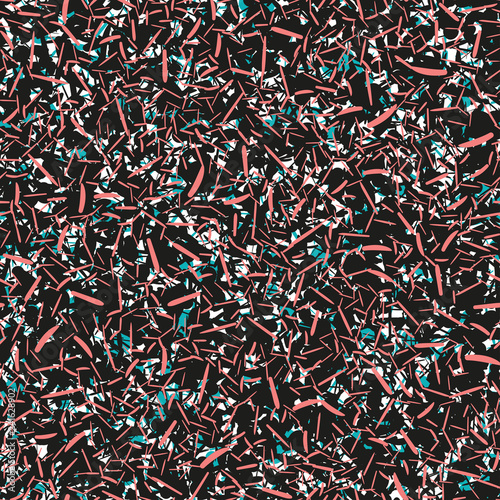 Scattered Geometric Line Shapes. Abstract Background Design. Vector Seamless Pattern