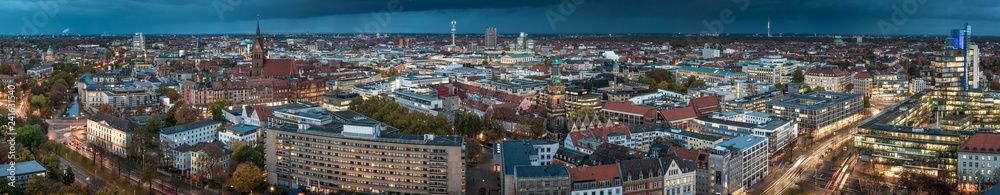 Extremes Panoramna aufgenommen vom Turm des Neuen Rathauses in Hannover