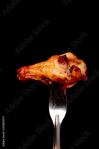 Fried chicken, isolated from a back background