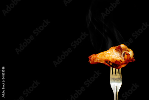 Fried chicken, isolated from a back background
