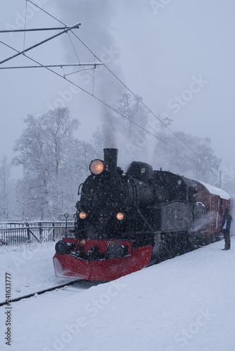 Train in winter photo