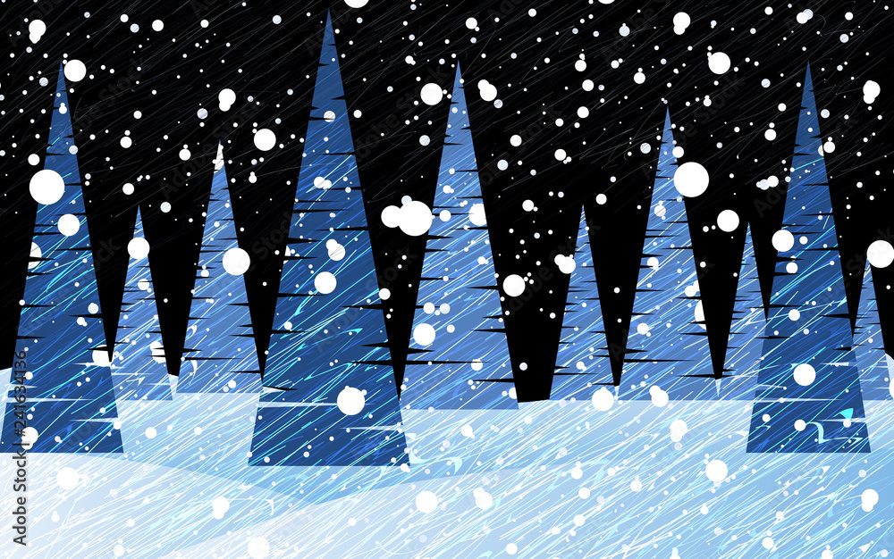 Plakat Winter landscape. New Year. Christmas. Vector image.