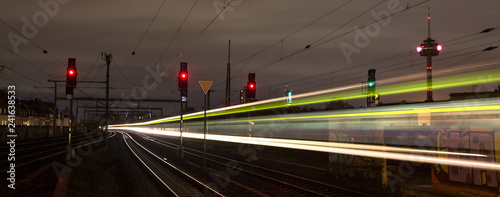 train speed lights at night