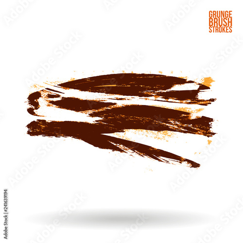 Brush stroke and texture. Grunge vector abstract hand - painted element. Underline and border design.