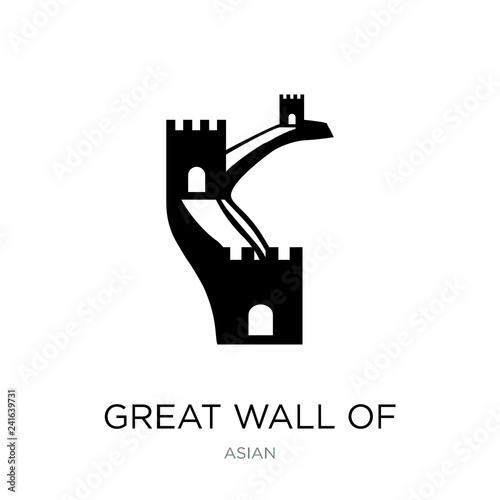 great wall of china icon vector on white background, great wall
