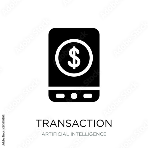 transaction icon vector on white background, transaction trendy