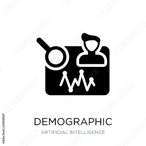 demographic icon vector on white background, demographic trendy