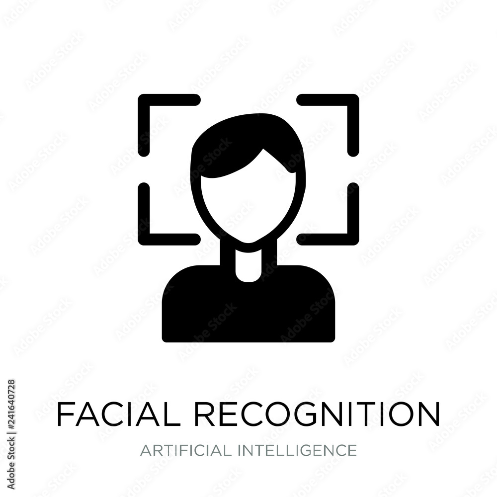 facial recognition icon vector on white background, facial recog facial recognition icon vector on white background, facial recog