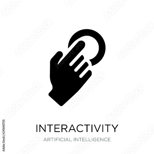 interactivity icon vector on white background, interactivity tre