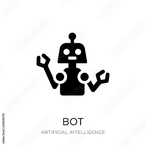 bot icon vector on white background, bot trendy filled icons fro