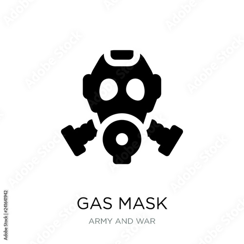 gas mask icon vector on white background, gas mask trendy filled