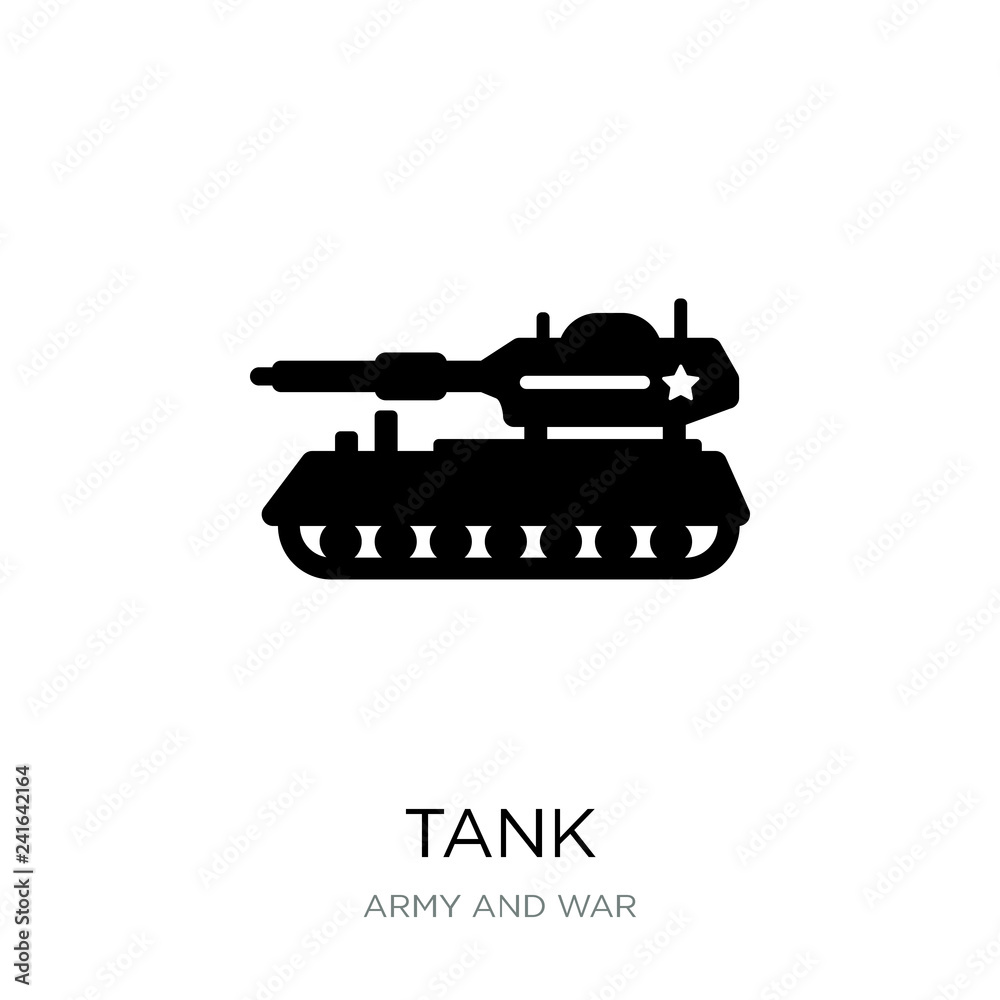 tank icon vector on white background, tank trendy filled icons f